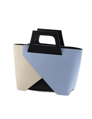 Geanta Piele Naturala Kamma crem baby blue