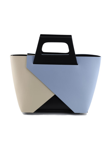 Geanta Piele Naturala Kamma crem baby blue
