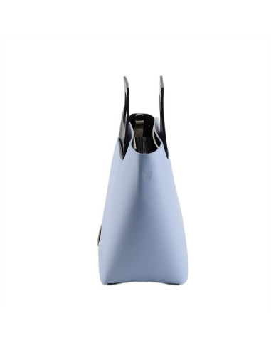 Geanta Piele Naturala Kamma crem baby blue
