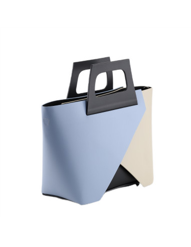 Geanta Piele Naturala Kamma crem baby blue