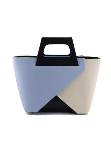 Geanta Piele Naturala Kamma crem baby blue