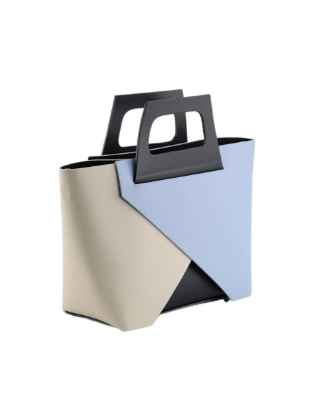 Geanta Piele Naturala Kamma crem baby blue