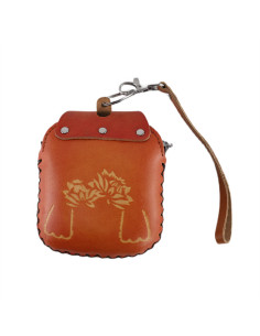 Port Chei Mic Piele Naturala Monkey camel 2