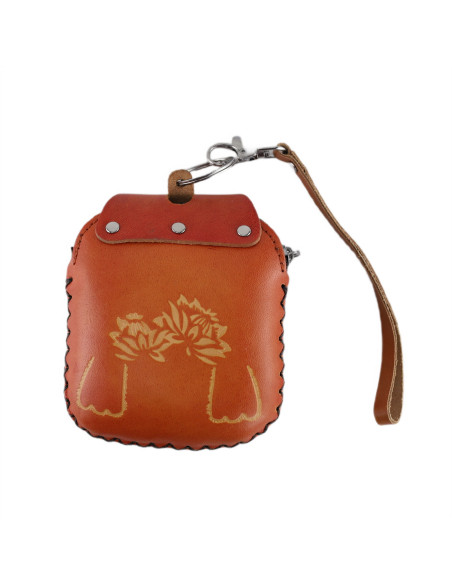 Port Chei Mic Piele Naturala Monkey camel