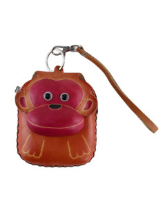 Port Chei Mic Piele Naturala Monkey camel
