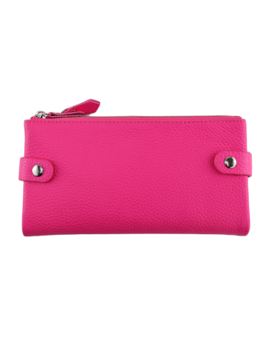 Portofel Piele Naturala 2F fucsia