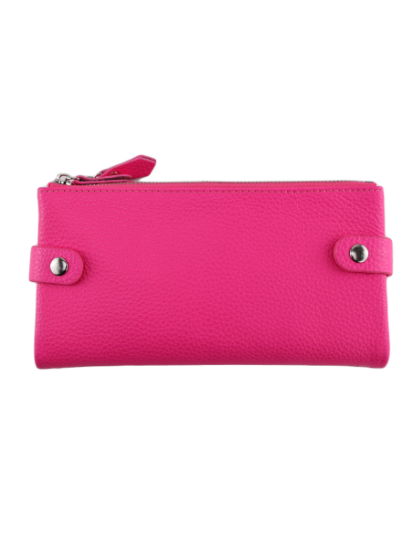 Portofel Piele Naturala 2F fucsia