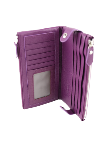 Portofel Piele Naturala 2F violet