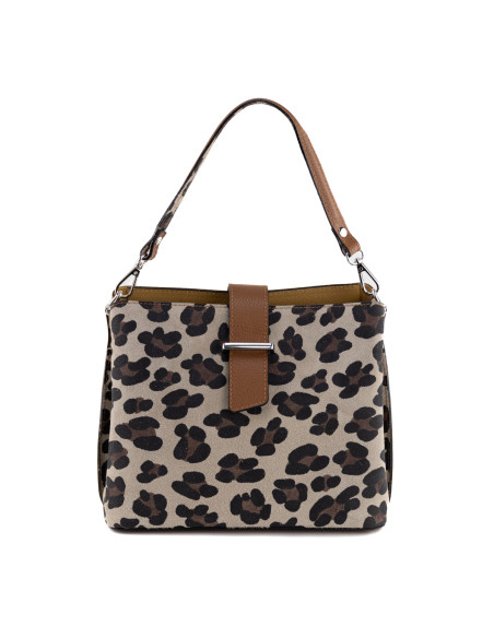 Geanta Piele Naturala Iglas V2 animal print camel