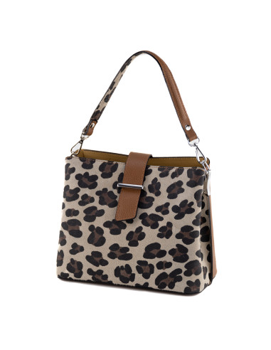 Geanta Piele Naturala Iglas V2 animal print camel