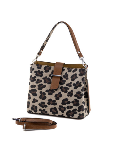 Geanta Piele Naturala Iglas V2 animal print camel
