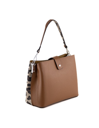 Geanta Piele Naturala Iglas V2 animal print camel