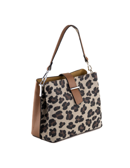 Geanta Piele Naturala Iglas V2 animal print camel