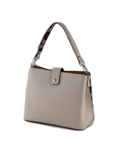 Geanta Piele Naturala Iglas V2 animal print crem