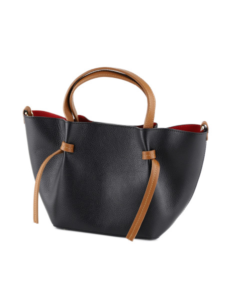 Geanta Piele Naturala Yanbu negru camel