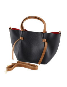 Geanta Piele Naturala Yanbu negru camel