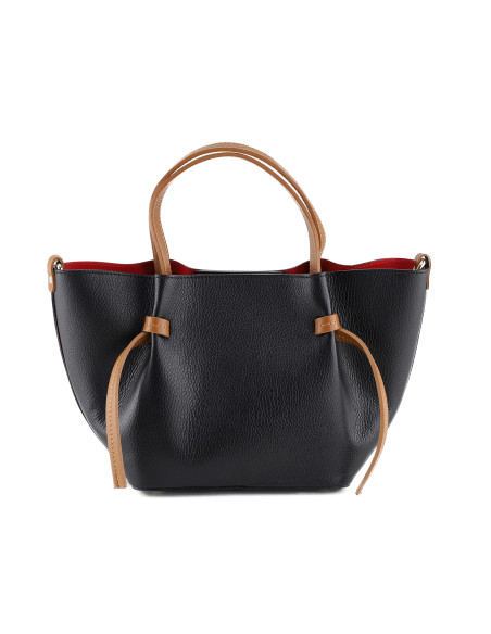 Geanta Piele Naturala Yanbu negru camel