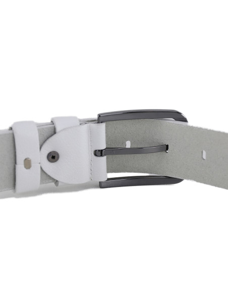 Curea din Piele Naturala 4,5 cm alb