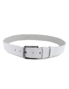 Curea din Piele Naturala 4,5 cm alb 2