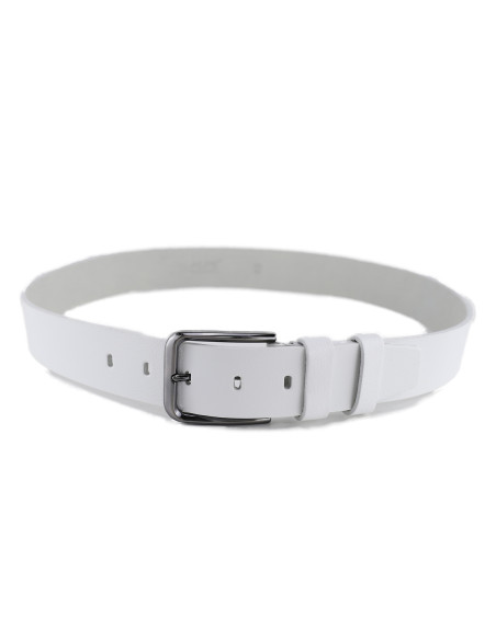 Curea din Piele Naturala 4,5 cm alb