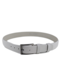 Curea din Piele Naturala 3,5 cm alb 2