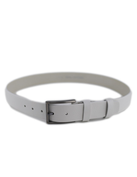 Curea din Piele Naturala 3,5 cm alb