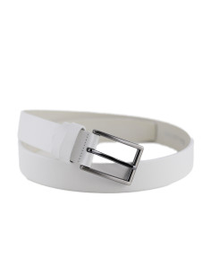 Curea din Piele Naturala 3,5 cm alb