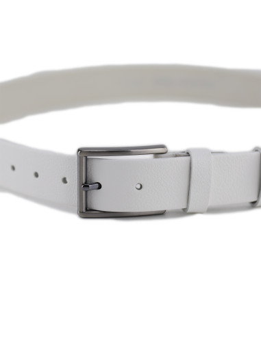 Curea din Piele Naturala 3,5 cm alb
