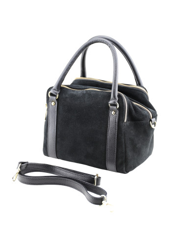 Geanta Piele Naturala Nancy Raw negru