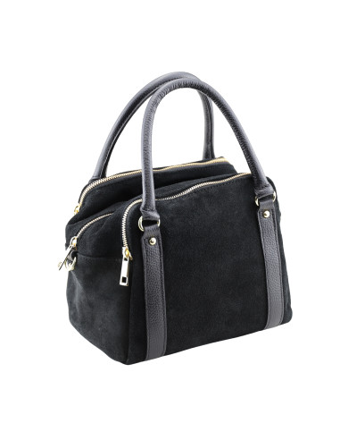 Geanta Piele Naturala Nancy Raw negru