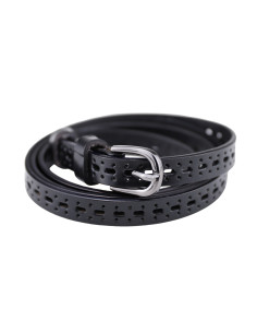 Curea Dama Piele Naturala perforat negru