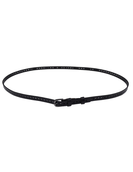 Curea Dama Piele Naturala perforat negru