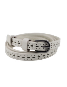 Curea Dama Piele Naturala perforat crem