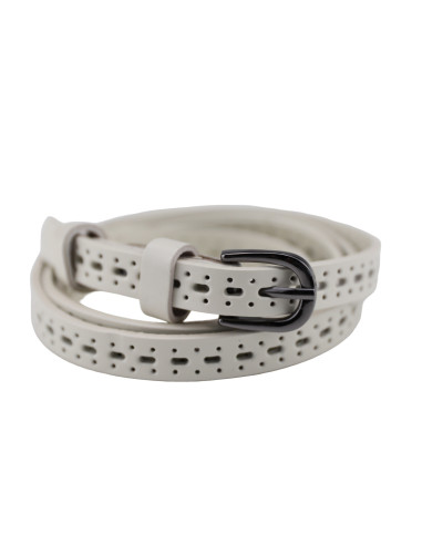 Curea Dama Piele Naturala perforat crem