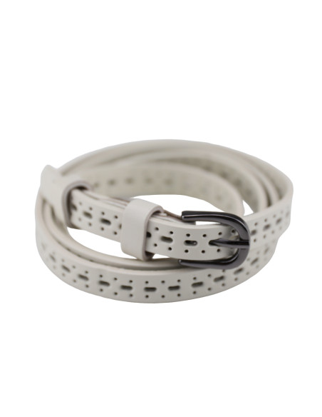 Curea Dama Piele Naturala perforat crem