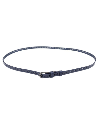 Curea Dama Piele Naturala perforat bleumarin