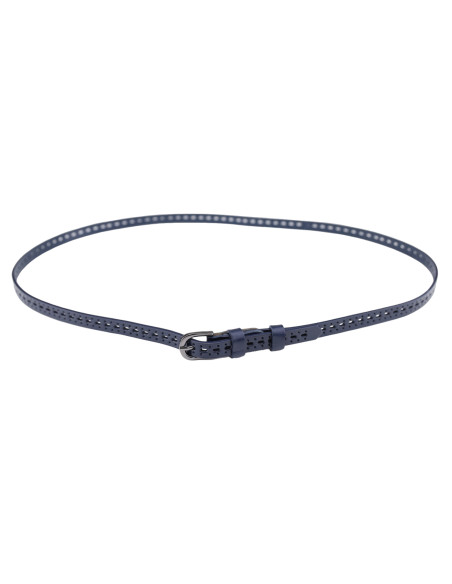 Curea Dama Piele Naturala perforat bleumarin