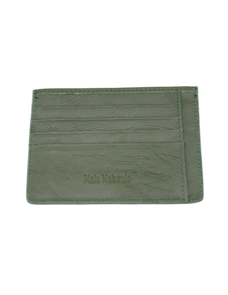 Port Card Piele Naturala B10 verde kaki