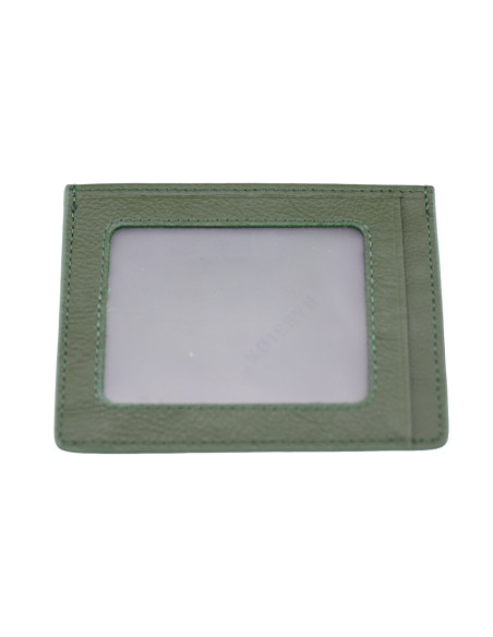 Port Card Piele Naturala B10 verde kaki