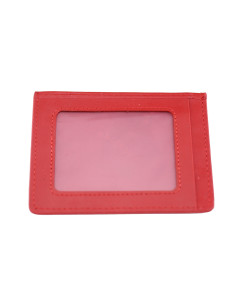Port Card Piele Naturala B10 rosu 2