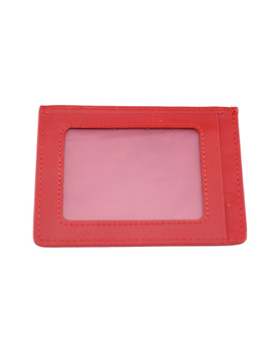 Port Card Piele Naturala B10 rosu