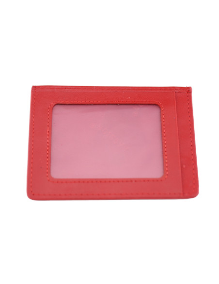 Port Card Piele Naturala B10 rosu