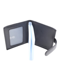 Port Card Piele Naturala M21 negru 2