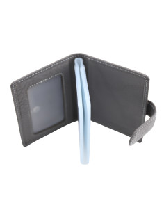 Port Card Piele Naturala M21 gri 2