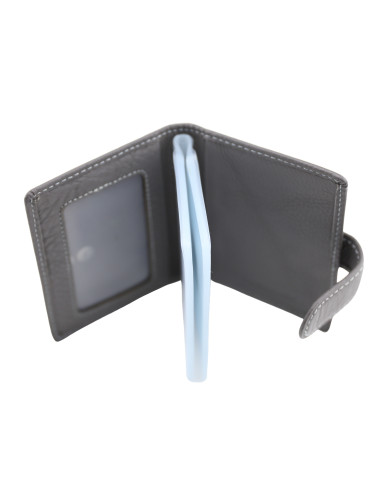 Port Card Piele Naturala M21 gri