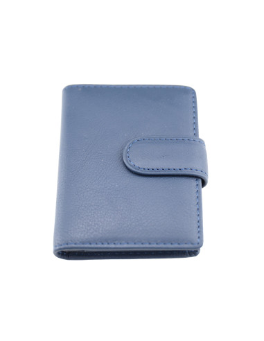 Port Card Piele Naturala M21 bleumarin