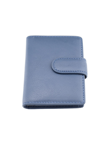 Port Card Piele Naturala M21 bleumarin