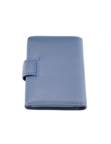 Port Card Piele Naturala M21 bleumarin