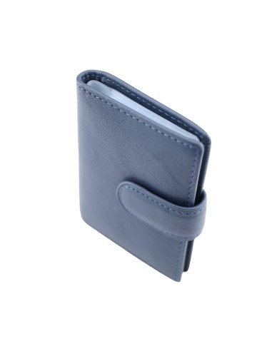 Port Card Piele Naturala M21 bleumarin