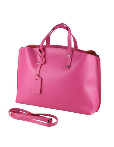 Geanta Piele Naturala Prestige Fucsia